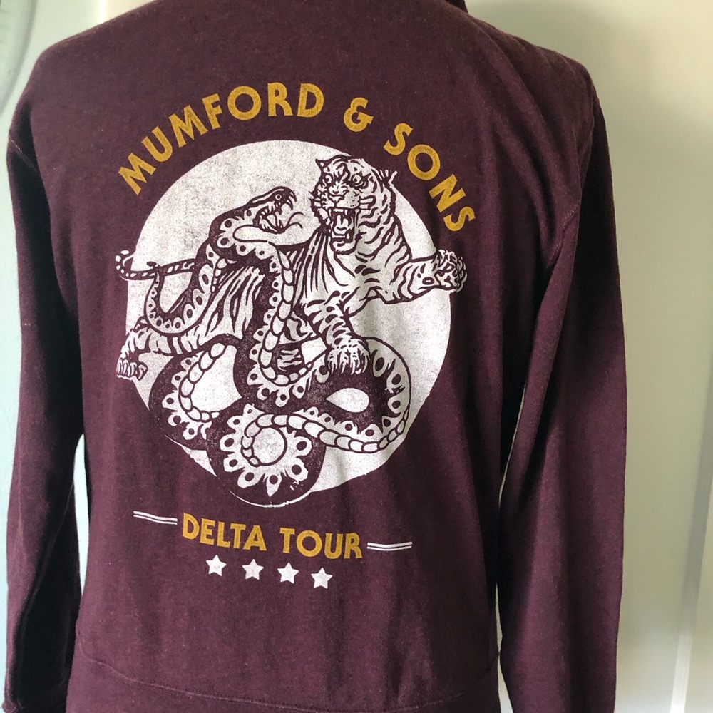 Mumford & Sons size M Concert Hoodie 2018 DELTA Tour Full Zip Sweatshirt Jacket